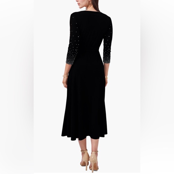 Chaus NWOT Embellished Tie Waist Midi Dress - Picture 2 of 7